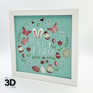 3D HAPPY EASTER SVG - Easter card svg -  for cricut - for silhouette