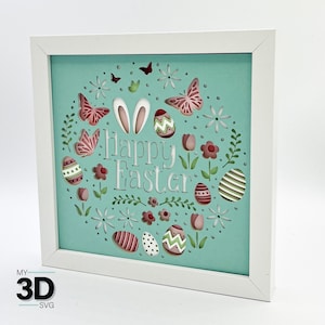 3D FELIZ PÁSCOA SVG - Cartão de Páscoa svg - para cricut - para silhueta