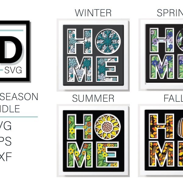 3D 4 SEASONS HOME BUNDLE - for cricut - for silhouette