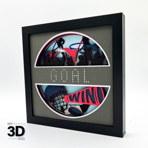 3D HOCKEY SVG -SPORTS Shadow box svg -couches de papier cartonné svg - pour cricut - pour silhouette