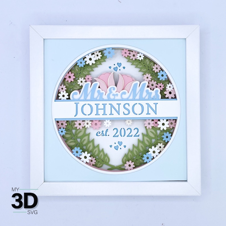 CUSTOMIZABLE 3D WEDDING Shadow Box Svg for Cricut for Etsy