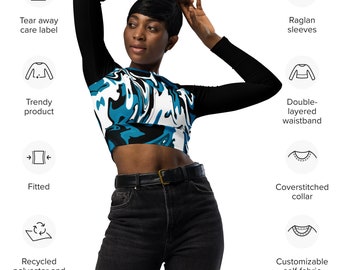 BrainFreeze - Recycled long-sleeve crop top