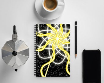 Look Into The Light - Yellow - Spiral notebook