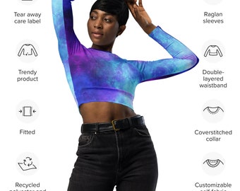 Feeling Spacey - Recycled long-sleeve crop top