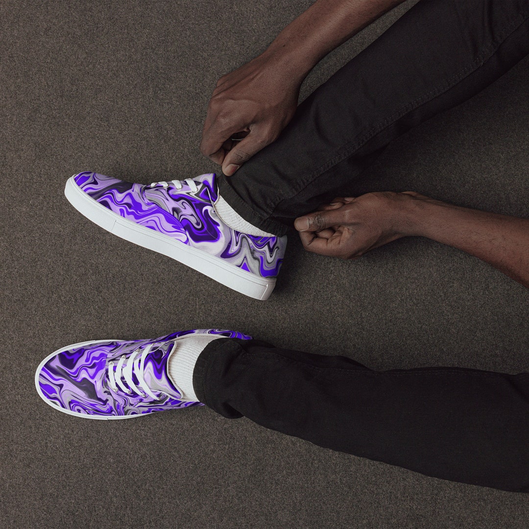 Splattered Grapes Laceup Canvas Shoes Etsy