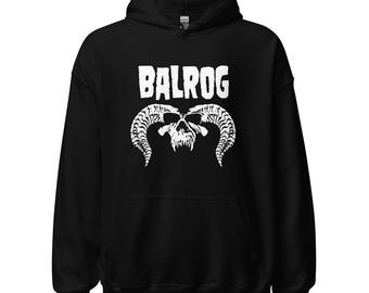 Moletom com capuz Balrog Skull Punk, estilo Senhor dos Anéis, unissex.