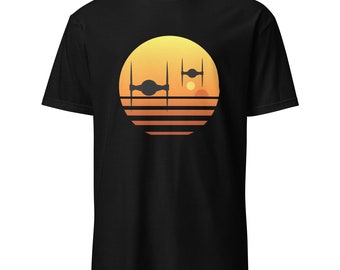 Camiseta Dune Sea Sunset: Camiseta gráfica Sci-Fi Twin Suns