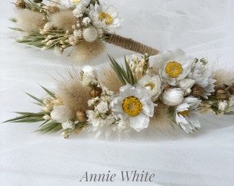 Floral Bridal comb, Series Annie White, Chamomile Crown, Bridesmaids Crown, Bridal bracelet , Bridal Flower Crown, Communion Crown