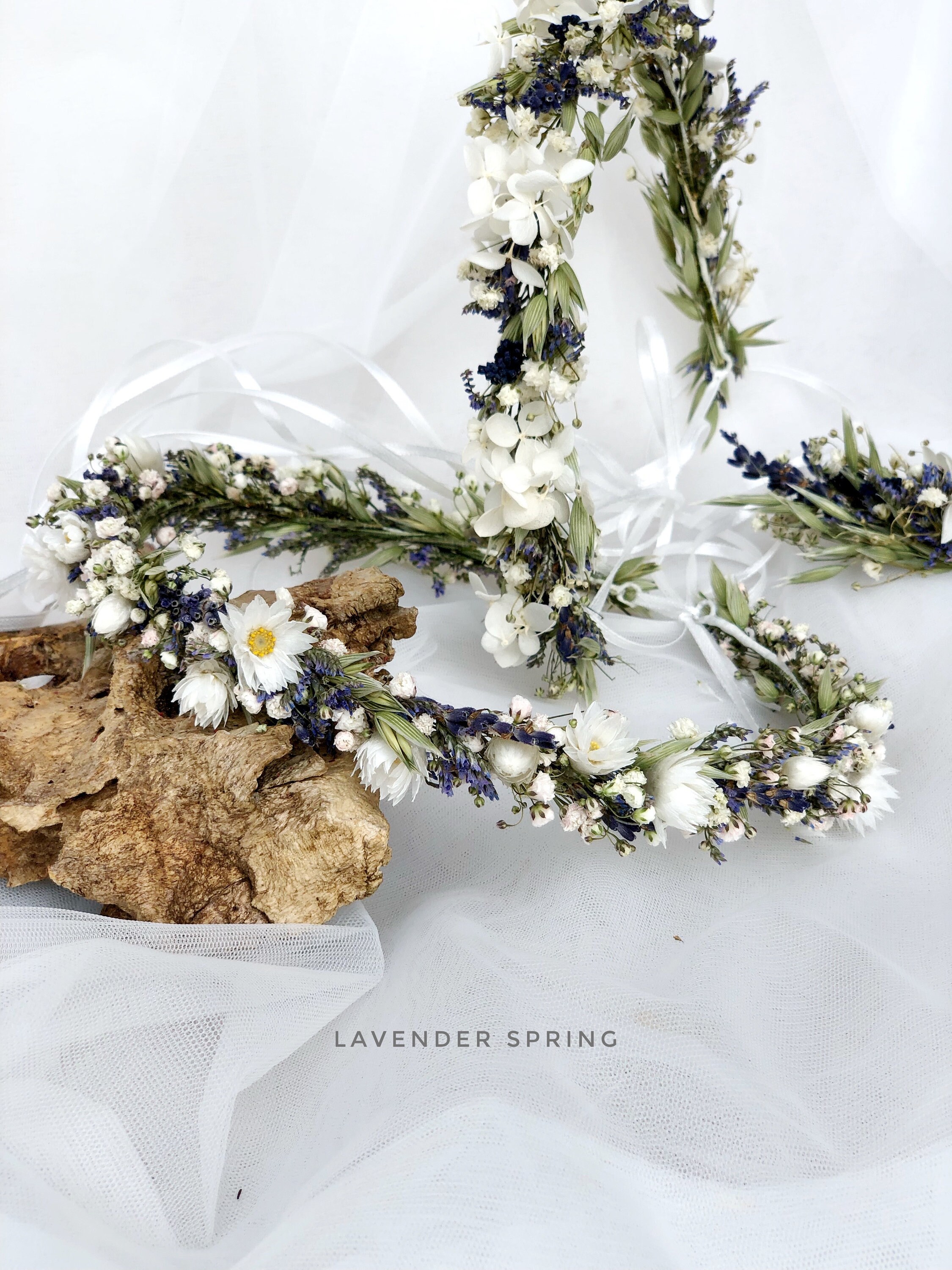 Bridal Crown, Dried Flower Wedding Set, Money Plant Bouquet, White Lunaria  Bouquet, White Flowers Set for Bride, Groom Corsage, Floral Crown 