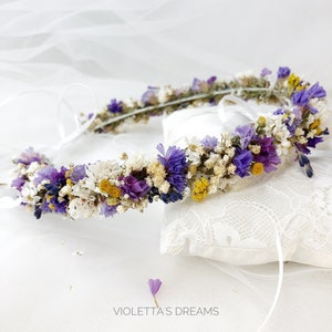 Bridal Crown of dried flowers, Rustic bridal, Country wedding, Dried flower crown, Bridal Headpieces, Communion crown, Bridesmaids crown