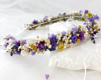 Bridal Crown of dried flowers, Rustic bridal, Country wedding, Dried flower crown, Bridal Headpieces, Communion crown, Bridesmaids crown
