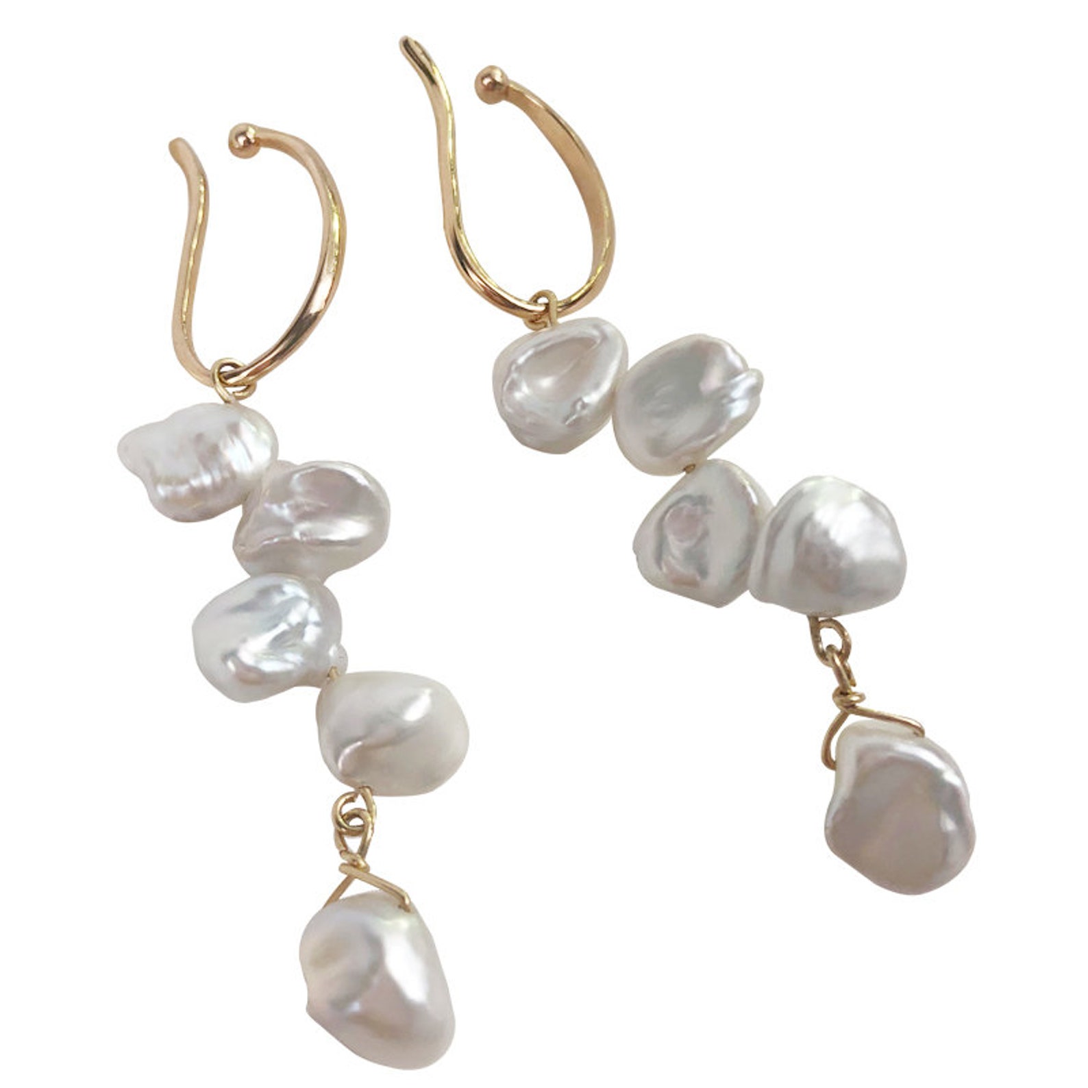 Monet Garden Series Natural Baroque Pearl Drop Earrings - Etsy