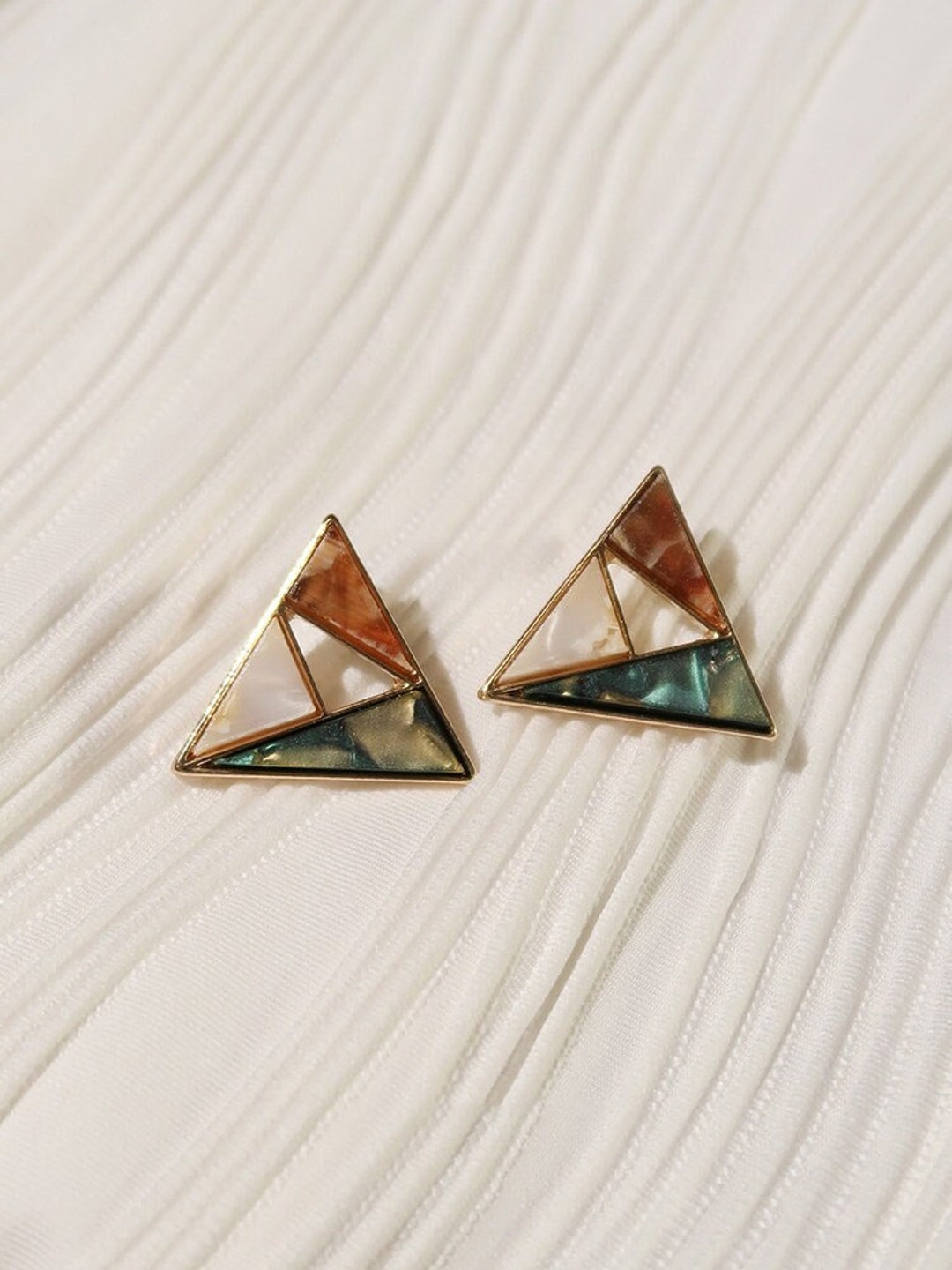 Minimalist Vintage Style Triangle Geometric Stud Earrings Statement