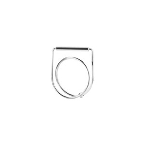 Minimalist Geometric Architectural Bar Ring • Artsy Ring • Silver Ring