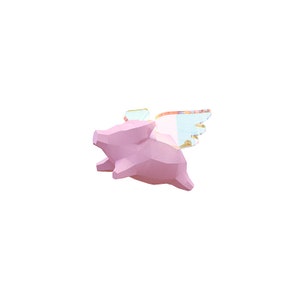 Flying Pink Pigs Earrings • Pixelated Animals Earrings • Cartoon Piglet Earrings/Clips