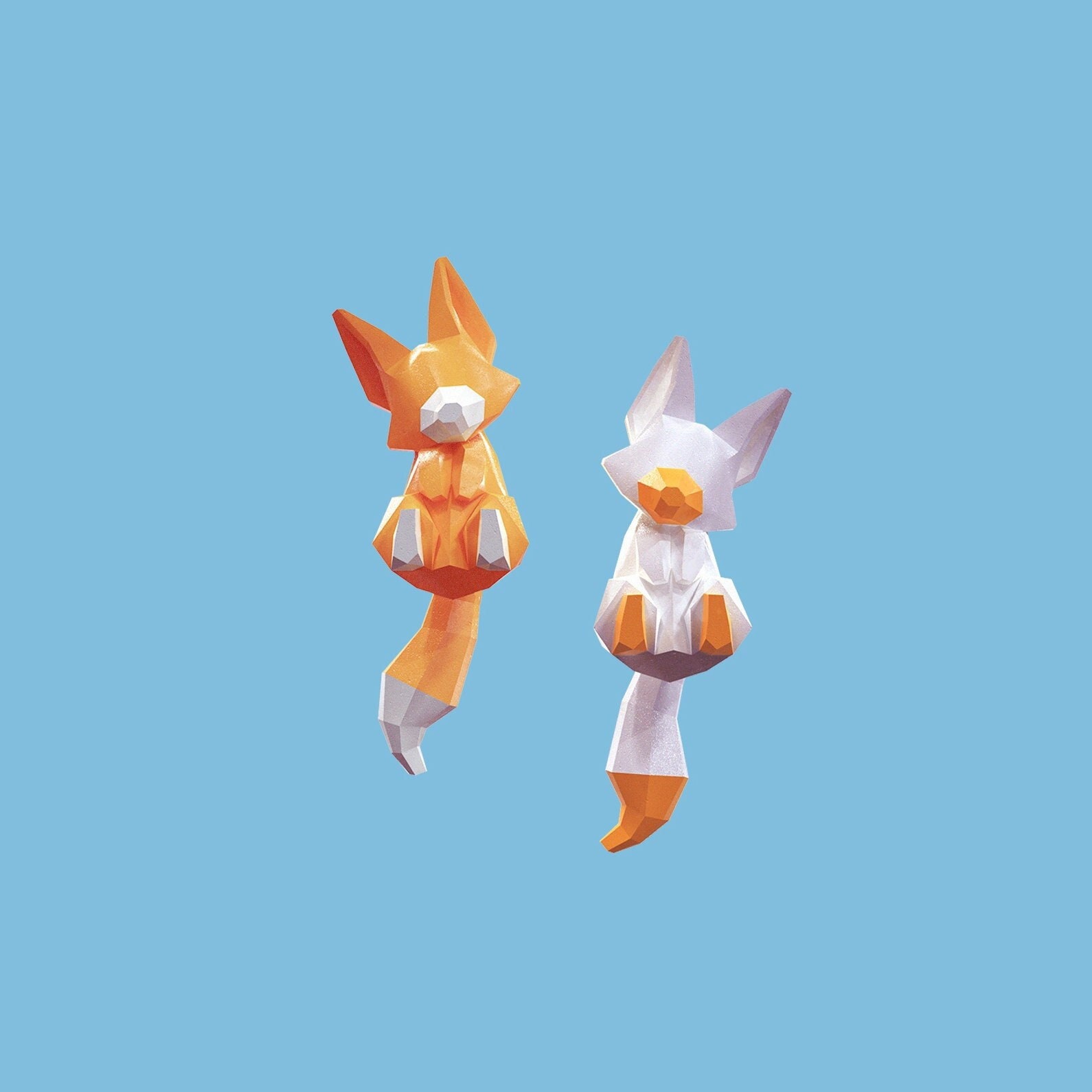Asymmetrical 3D Cartoon Fox Earrings Pixelated Animals - Etsy Asymmetrical 3D Cartoon Fox Earrings Pixelated Animals - Etsy