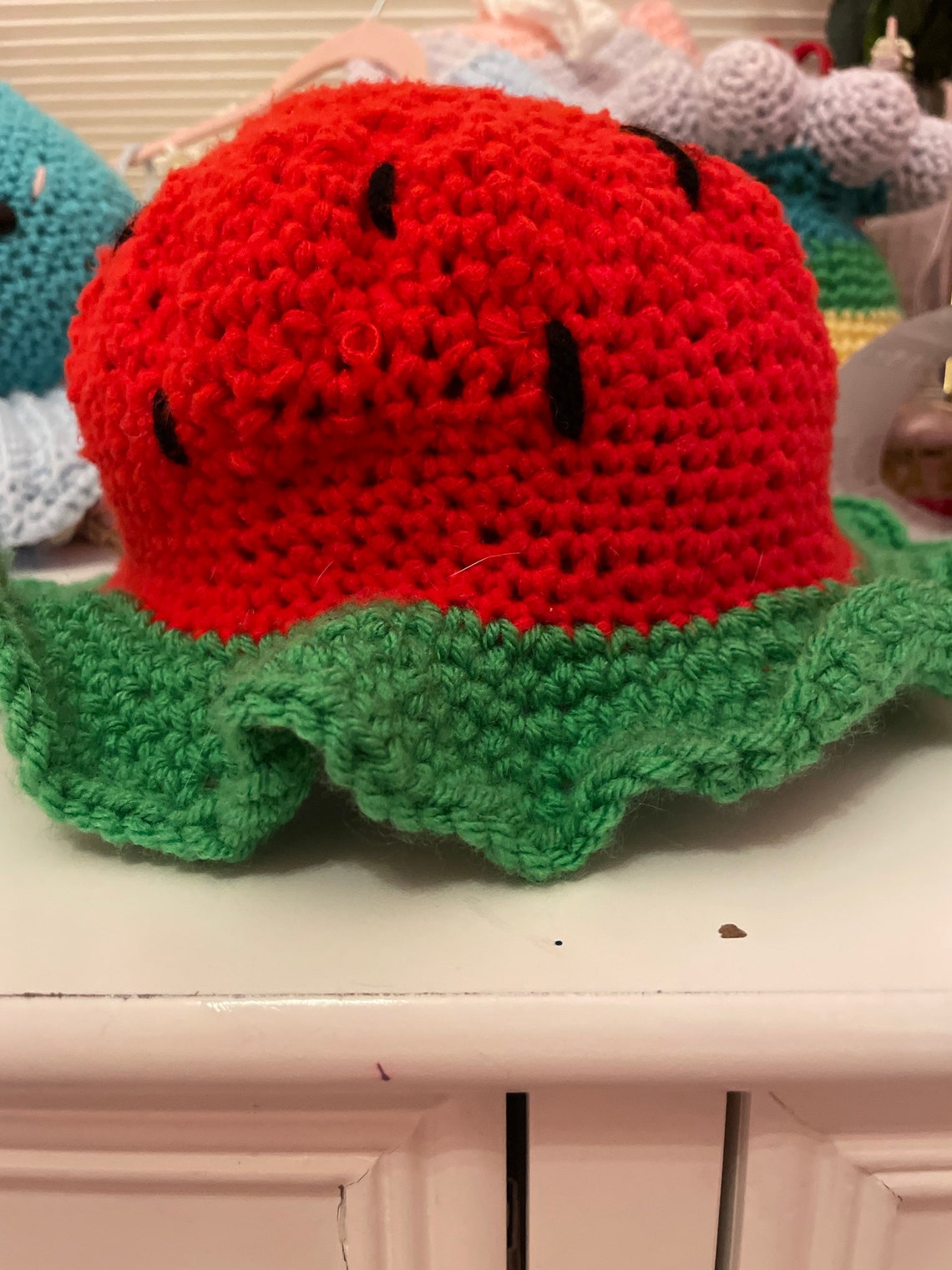 Watermelon Bucket Hat With Seeds Etsy