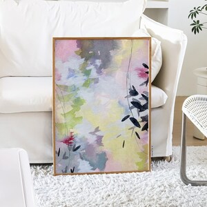 Watercolor Flower Art | Abstract Floral, Abstract Pattern Art, Watercolor Print, Flower Wall Art, Pastel Colors Art, Soft Pastel Art