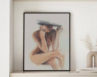 Female Figure Art | Female Print, Feminist Art Print, Divine Feminine Art, Woman Body Art, Naked Prints, Gift Art, Silhouette Lady, Lady Art