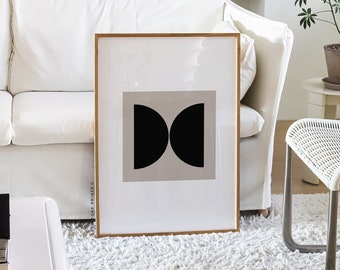 Modern geometrisk affisch | Abstrakt affisch, modern konst från mitten av århundradet, tryck från mitten av århundradet, färgblockskonst, vardagsrumsinredning, bohemisk affisch