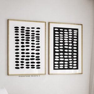Black Abstract Art, Black and White Abstract Art, Geometric Poster, Minimal Prints, Modern Wall Art, Printable Poster Set