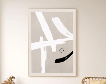 Minimalist Abstract Art Print | Neutral Beige Home Decor (Digital Download)