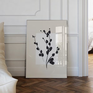 Abstrakter Blumendruck, abstraktes botanisches Poster, moderner Blumendruck, Blumenkunstdruck, künstlerische florale Zeichnung, minimalistisches Blumenplakat