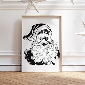 Santa Claus Print | Vintage Christmas, Retro Santa, Christmas Poster, Christmas Wall Art, Printable Wall Art