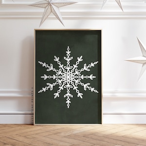 Snowflake Art | Printable Christmas, Holiday Home Decor, Holiday Wall Art, Christmas Winter Decorations, Winder Wonderland Art