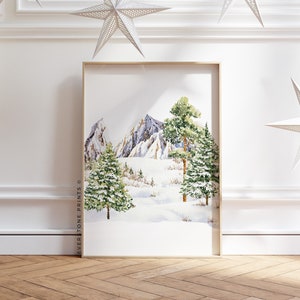 Winter Wonderland Print | Holiday Wall Art, Landscape Art, Christmas Art, Winter Printables, Seasonal Holiday Art, Christmas Wall Art