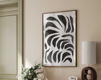 Impresión de arte abstracto negro / Arte abstracto en blanco y negro, Arte imprimible, Arte mural de galería, Impresiones minimalistas, Arte mural moderno, Póster imprimible