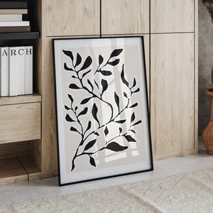 Flower Print, Black and White Abstract Art, Printable Art, Gallery Wall Art, Minimal Prints, Modern wall art,