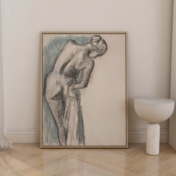 Female Nude Sketch Art Print | Minimalist Line Art (Digital Download)