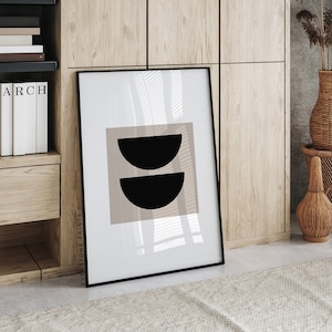 Stampa geometrica moderna / Poster astratto, Arte moderna di metà secolo, Stampa di metà secolo, Arte a blocchi di colore, Arredamento del soggiorno, Poster Boho