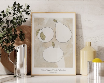 The Fruit Collection Print | Fruit Wall Art, Food Art Print, Botanical Wall Art, Fruit Print, Kitchen Poster, Kitchen Fruit Art