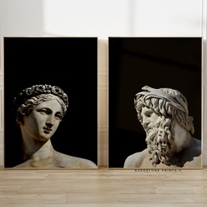 Set of 2 Greek Statue Art | Greek Mythology Print, Sculpture Art, Greek Statue Art, Greek Print, Statue Art, Printable Wall Art