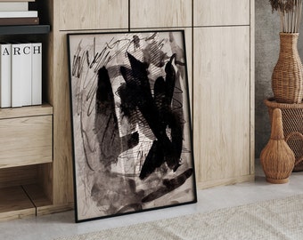 Brown Abstract Art Print | Abstract Wall Art | Abstract Watercolor Painting | Brown Minimalist Wall Decor | Printable Art