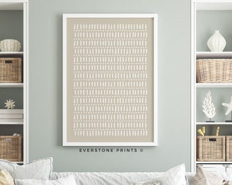 Beige Abstract Geometric Print | Beige and White Art | Mid Century Modern Art Prints | Modern Wall Art Decor | Printable Digital Art