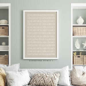 Beige Abstract Geometric Print | Beige and White Art | Mid Century Modern Art Prints | Modern Wall Art Decor | Printable Digital Art