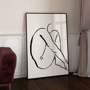 Modern Body Art Print, Line Art Print, Line Art Woman Body, Woman Line Art Print, Abstract Body Art