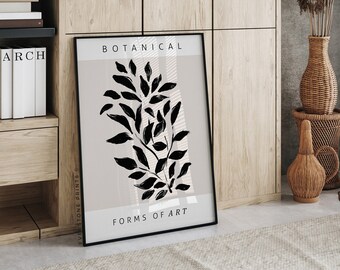 Botanical Leaves Print | Modern Floral Wall Art (Digital Download)