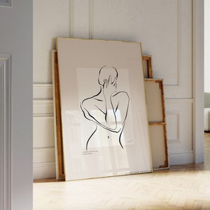 Female Figure Art, Woman Body Line Art, Woman Silhouette Art, Abstract Woman Body Drawing, Trendy Wall Art, Female Line, Printable Art