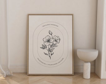 Floral Line Art | Flower Wall Art, Floral Print, Botanical Wall Art, Minimal Floral Prints, Line Art, Flower Line Art, Printable Art