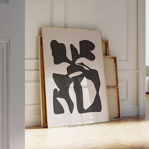 Impresión de arte abstracto negro, arte abstracto en blanco y negro, arte imprimible, arte de pared de la galería, impresiones mínimas, arte de pared moderno, cartel imprimible
