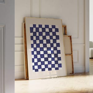 Arte de parede xadrez | Arte abstrata mínima, arte de parede de decoração estética, arte de parede moderna, pôster geométrico, arte retrô, arte de parede imprimível
