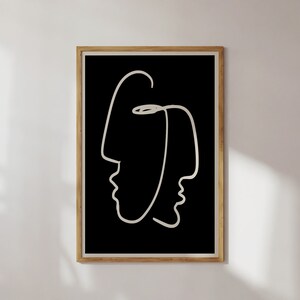 Impresión facial de arte lineal moderno / Minimalista abstracto (Descarga digital) imagen 6