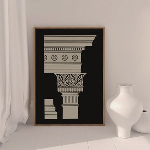 Greek Column Art, Architecture Print, Vintage Column Art, Bohemian Art Decor, Column Art, Greek Mythology Print, Greek Art