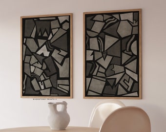 Abstract Geometric Printable Set | Textured Wall Art, Modern Wall Art, Minimalist Art, Abstract Shapes, Geometric Art, Printable Art