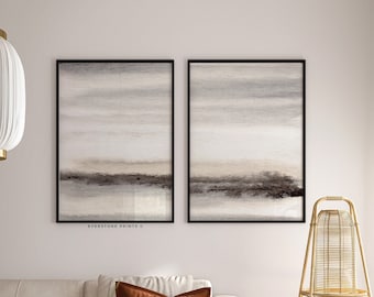 Beige And Brown Painting Set of 2 | Abstract Watercolor Print, Abstract Art, INSTANT DOWNLOAD, Modern Minimalist Poster, Printable Wall Art