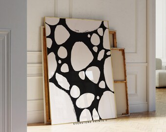 Abstract Nordic Wall Art, Black Scandinavian Art, Black Abstract Print, Abstract Print, Abstract Exhibition Poster, Digital Print